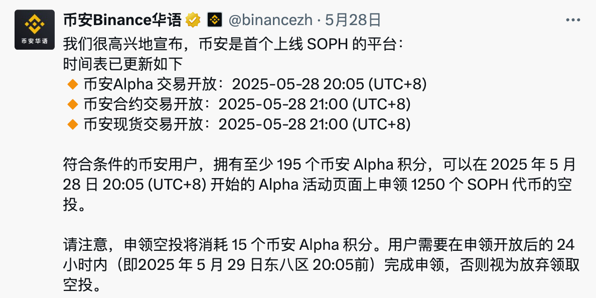 幣安 Alpha 機分 空投