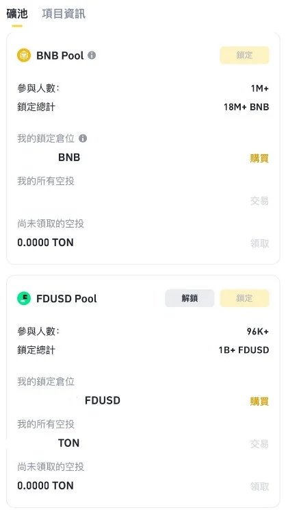 TON 幣安 幣安 Launchpool